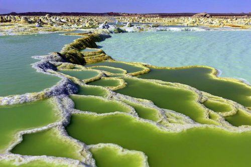 Formation de salines dans la région du volcan Dallol